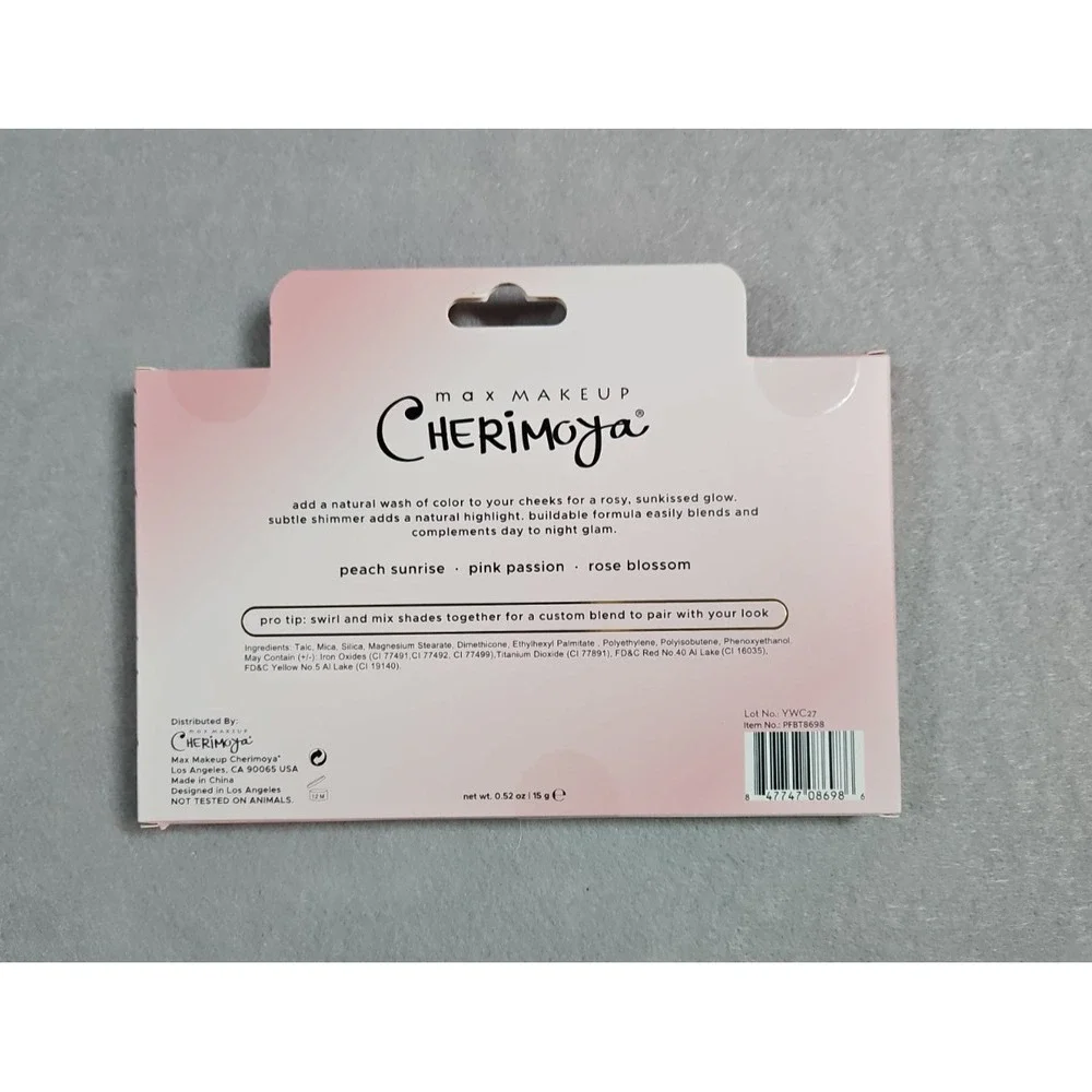 Max Makeup Cherimoya Cheek Flush Trio Blush Palette